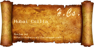 Hubai Csilla névjegykártya